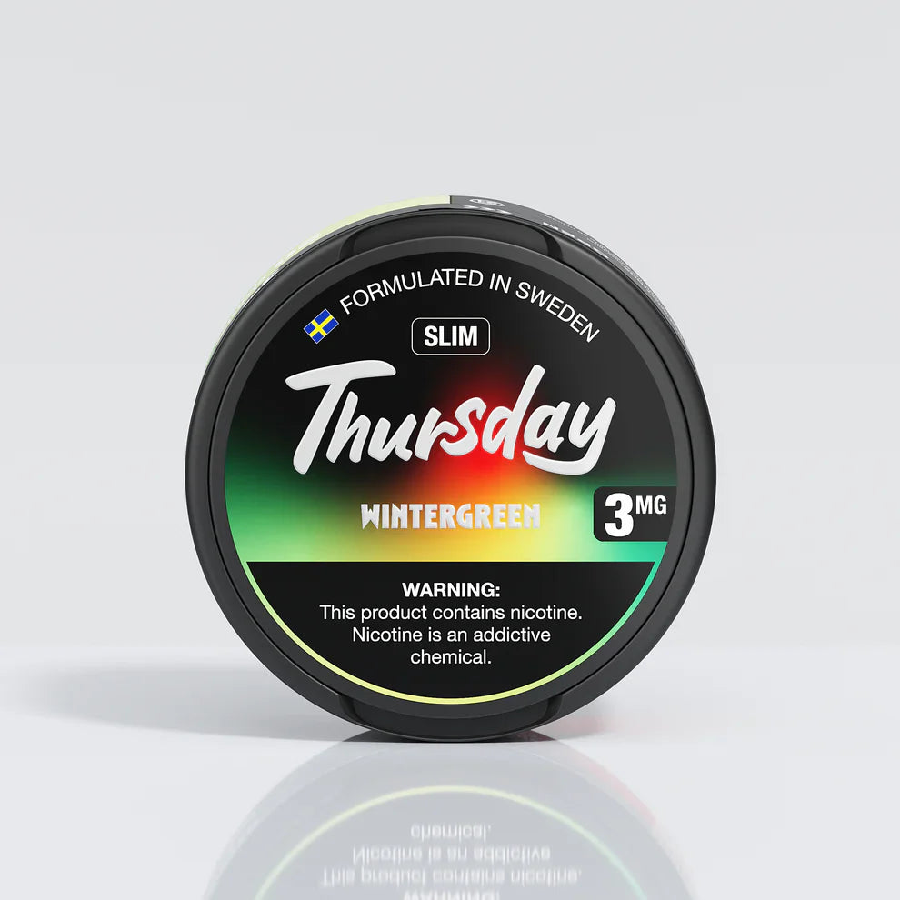 Thursday tobacco product packaging on a light gray background