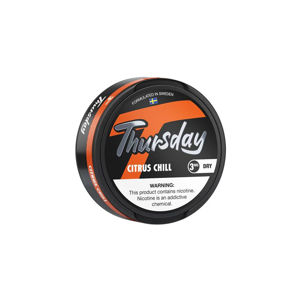 Thursday Citrus Chill tobacco product packaging on a white background